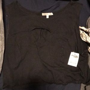 Black crop top with cut out